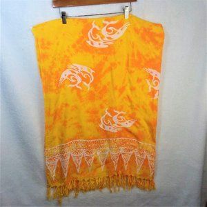 Sarong Bright Orange Tye Died Dolphin Beach Wrap